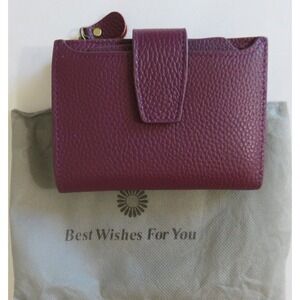 Best Wishes For You Women's Wallet Purple Faux Leather Bifold NEW‎
